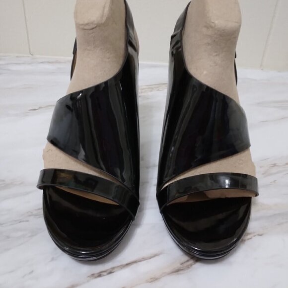 Andrew Geller | "Theola" Heeled Sandals Black Patent | Size 8 - Picture 3 of 12